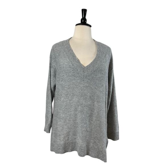 Harve Benard Sweater V-neck Oversized Wool Blend Gray Women’s Size XL - Picture 10 of 10